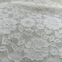 Tissu en dentelle extensible en nylon et élasthanne avec points de strass thermocollants, dentelle florale extensible pour robe et mini-jupe femme