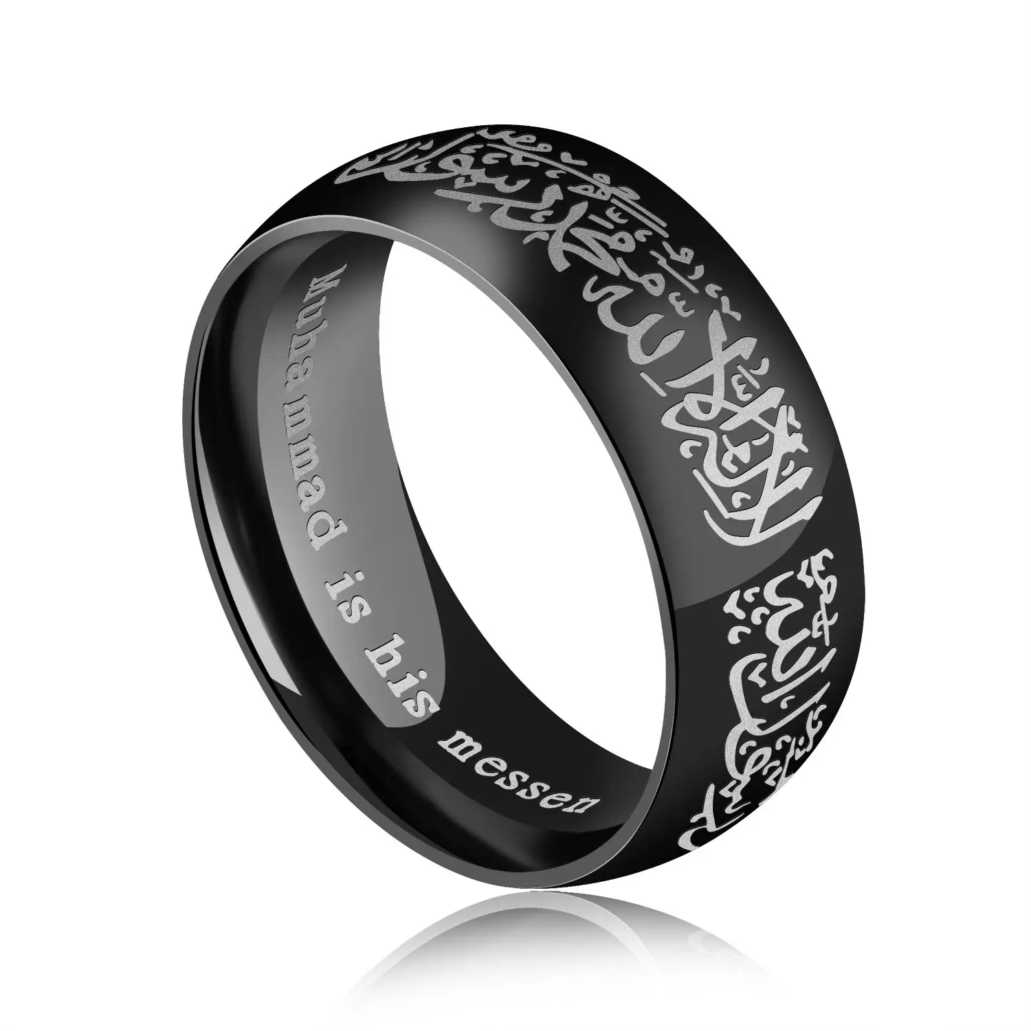 Fashionable Simple Style  8mm Neutral Men And women Can Use Gold Black Stainless Steel Plated Ring