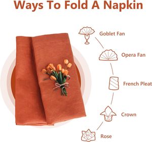 Factory Direct 100% French Linen Napkin Washable Durable Custom <strong>Table</strong> <strong>Cloth</strong> Soft Plain Color for Party Restaurant Hotel Use - Product Image 5