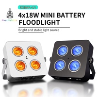 AICPOSE Nouveauté Prix Raisonnable 4x18W Projecteur LED à Batterie pour Scène en Acier Inoxydable 6-en-1