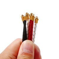 Accessoires de bricolage : cordon en cuir tressé tricolore, embouts de perles, fermoir à homard réglable, chaîne d'extension, bracelet semi-fini