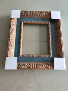 Classical Decorative Dark Gold Silver Antique Carved Real Wood Oil Painting Frame