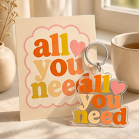 Porte-clés en plastique étanche en gros, personnalisable avec LOGO, accessoire décoratif pour voiture et sac, porte-clés en acrylique transparent avec lettres