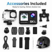 Nouvelle caméra d'action 5K 60FPS à double écran, WiFi, étanche 30m, anti-tremblement six axes, enregistreur vidéo pour casque de sport, cyclisme, modèle M60TR