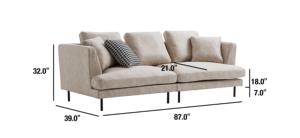 Ensemble de canapés de salon pour maison modernes meubles en lin blanc plume crème beige canapés d'angle modulaires en forme de L canapé sectionnel - Product Image 6