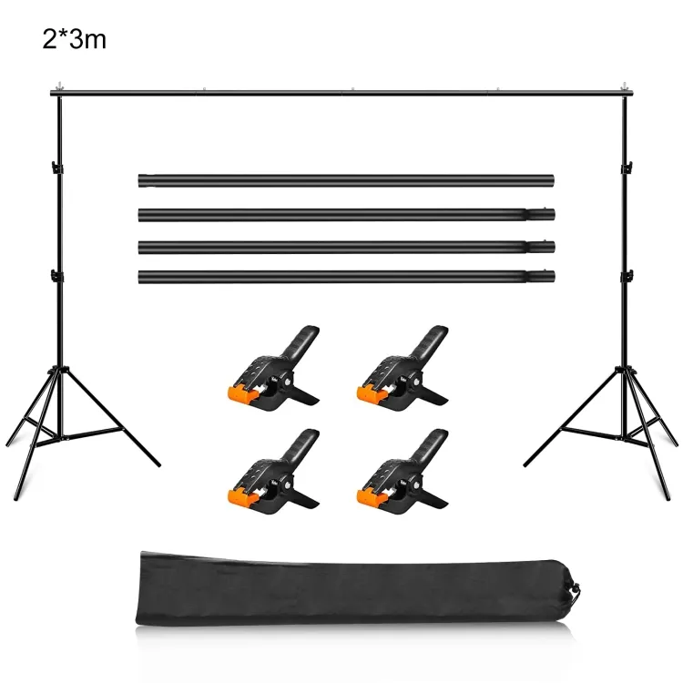 Puluz ฉากหลังแบบปรับได้2x3ม. สำหรับถ่ายภาพพื้นหลังขาตั้งสำหรับสตูดิโอถ่ายวิดีโอ