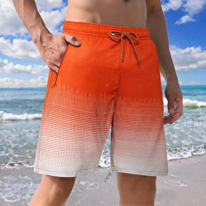 Nuevos Shorts de Baño para Hombre, Diseño Personalizado Sublimado, Impermeables, Cintura Elástica, Color Sólido, con Bolsillos, Elásticos en 4 Direcciones - Product Image 3