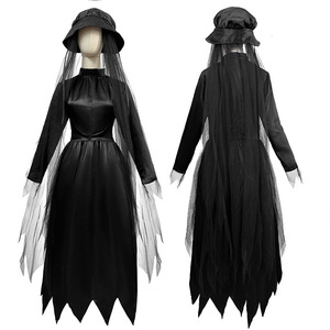 Conjunto de Disfraz de Bruja Estilo 2 con Sombrero y Velo para Mujer, Disfraz de Halloween, Disfraz de Diablo, Falda de Disfraz - Product Image 1