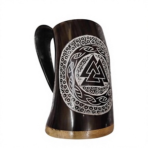 Jarras de Cerveza Vikingas de Cuerno Pulido Multicolor de Calidad Superior, Aptas para Lavavajillas y Microondas, Regalo para Fiestas en Casa, Bodas y Hoteles - Product Image 6