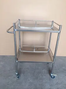 CE Ha Approvato In Acciaio Inox A Due Mensole Medico Trolley Carrello