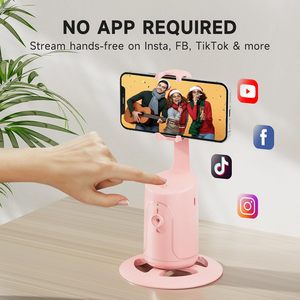 Trépied intelligent de suivi à 360° pour télécommande, support de selfie rechargeable pour diffusion vidéo en direct, trois- - Product Image 5