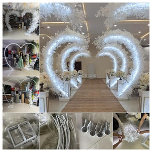 Décorations de couloir de mariage intérieur/extérieur, grande <span class=keywords><strong>arche</strong></span> carrée en métal, cérémonie de mariage, <span class=keywords><strong>arche</strong></span> de fleurs avec lumières LED - Product Image 2