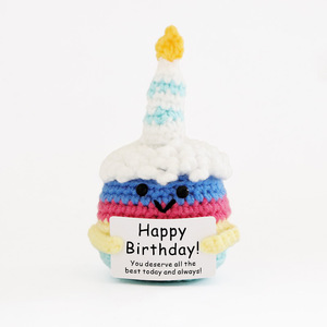 Handmade Small Gifts Emotional Support <b>Desk</b> Accessories-Positive Crochet Home Decor Cake Crochet Doll Christmas Figurines <b>Toys</b> - Product Image 1
