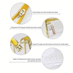 Make up <b>Bag</b> Organizer Travel Toiletry <b>Bags</b> <b>Transparent</b> PVC Cosmetic Plastic <b>Makeup</b> With Logo Custom Toiletries, Beauty - Product Image 4