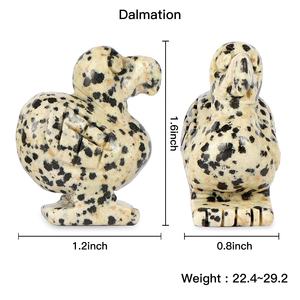 Figurine d'oiseau <span class=keywords><strong>Dodo</strong></span> porte-bonheur en cristal de jaspe océanique et dalmatien, sculptée à la main, en pierre précieuse naturelle, sculpture d'animal, décoration pour la maison et le bureau - Product Image 6