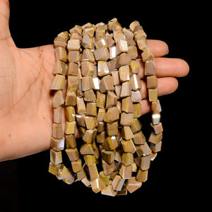 Wholesale Coated Caribbean <b>Moonstone</b> Beads with 16 Inches Length and Tumbled Shaped Cut Stone Style <b>Moonstone</b> Beads - Product Image 2