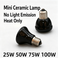 Lampe chauffante en céramique à infrarouge lointain 50W 75W 100W 150W, culot E26/E27, AC 110-240V, sans ampoule chauffante, pour reptiles, tortues, lézards, animaux de compagnie, 24H