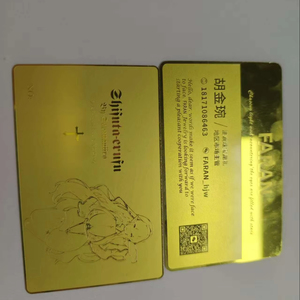 Cartes de visite en métal NFC avec puce NTAG215, or brossé, argent, or rose, noir, sans impression de logo - Product Image 3