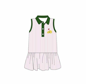 Robe d'été sans manches à imprimé floral et col rond pour petites filles, style décontracté, broderie golf RTS, vente en gros de vêtements pour enfants ODM - Product Image 4