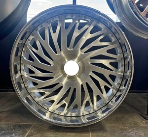 LZT-1133 Custom Two Piece Deep Dish <strong>22</strong> 24 26 <strong>Inch</strong> <strong>Chrome</strong> Aluminum Wheels with Floating Caps Forged Alloy <strong>Rims</strong> for Luxury Cars - Product Image 4
