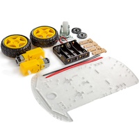 Kit Châssis de Voiture Intelligente 2RM avec Moteur TT, Châssis de Voiture Robot Traçante avec Support de Batterie et Bouton d'Alimentation pour l'Apprentissage Éducatif