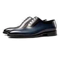 Chaussures de mariage haut de gamme faites à la main en cuir véritable respirant à lacets et à bout pointu pour affaires formelles