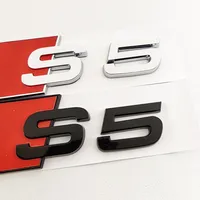 Emblema Adhesivo 3D de ABS Cromado Negro con Logo S3 S4 S5 S6 S7 S8 para Maletero de Coche para Audi 8Y 8P 8V B6 B8 B9 8T C4 C6 C7 C8 Accesorios