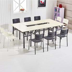 <span class=keywords><strong>Mesa</strong></span> de Conferencia Plegable Moderna y Duradera, <span class=keywords><strong>Mesa</strong></span> de Entrenamiento Multifuncional con Marco de Madera, Escritorio Plegable Portátil para Sala de Reuniones - Product Image 4