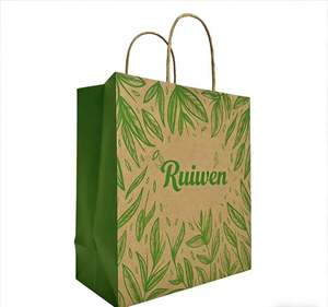 En stock, sacs en papier kraft brun, sacs en papier écologiques, impression personnalisée du logo, sacs cadeaux blancs, sacs shopping en papier avec poignées - Product Image 1