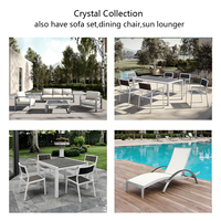 Meubles d'extérieur de luxe, table et chaises de salle à manger en aluminium pour patio, ensemble de meubles de jardin, hôtel, restaurant
