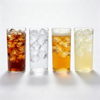 En stock, prêt à être expédié : Lot de 4 verres carrés de 13 oz, personnalisables avec logo, sans BPA, compatibles lave-vaisselle, réutilisables, vente en gros pour bars