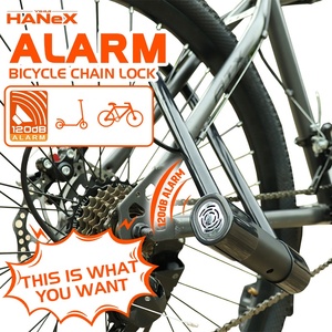 HANEX Nouveau cadenas en U antivol portable pour vélo Alarme en acier en forme de U Cadenas pour vélo de montagne <span class=keywords><strong>Accessoires</strong></span> de vélo - Product Image 3