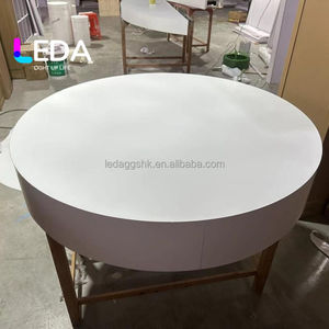 Escenario LEDA para Decoración de Fiestas, Escenario Redondo de Acrílico Blanco de 2 m para Eventos, Cumpleaños y Bodas - Product Image 4