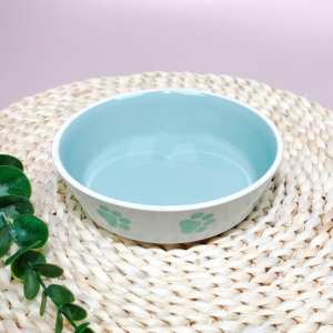 Handgeschilderde schattige keramische voerbak voor katten & honden, hoge voet, nekbescherming, water- & snackbak, kleine afwijking - Product Image 3