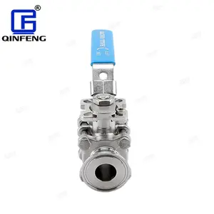 QINFENG Sanitary Stainless Steel Tri-Clamp Welded Operated Non-Encapsulated Manual 3PCS Ball Valve For Semiconductor