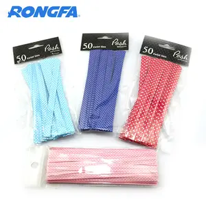Dot and gingham Printed Plastic twist tie for gift bag packaging
