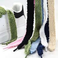 WEGOODZF Baskets en Toile Décontractées Personnalisées de Haute Qualité de 2.2cm de Large Lacets Plats Doux et Moelleux en Polyester et Peluche-Paire