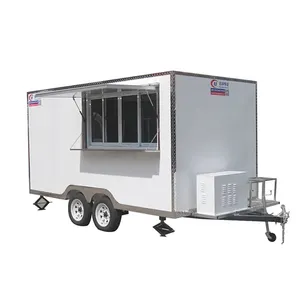 JX-FS400B Concession Carré Alimentaire Remorque Mobile Café Van Camion De Crème Glacée Hot Dog Panier Portable Alimentaire Kiosque