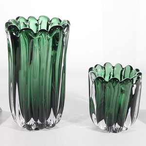 Hand Blown Glass <b>Bubble</b> Vase Modern Nordic Large Scalloped Flower Vessel Decorative Tabletop Centerpiece for <b>Wedding</b> Home Decor - Product Image 3