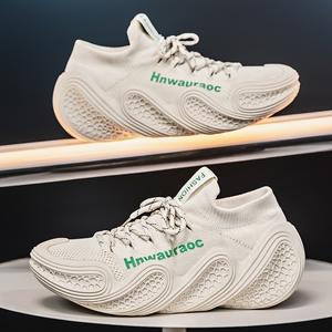 Spring Summer Knitted <b>Socks</b> Shoes Men's Breathable Sports Shoes Student Simple Casual Coconut Men's Shoes - Product Image 3