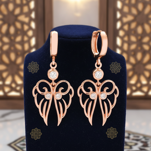 Pendientes colgantes de piedra blanca con forma de alas de Ángel, joyería de plata de ley 925 hecha a mano turca al por mayor - Product Image 3