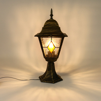 Lanterne à Pied en Aluminium Doré Vintage à LED pour Extérieur, Lampe de Porte Principale, Colonne, Poteau de Jardin, Lumière de Pilier