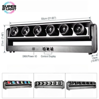 Barre de lumière LED mobile 6x80W RGBW 4-en-1 avec contrôle DMX, effet Wash et Strobe pour DJ, discothèque et éclairage de scène