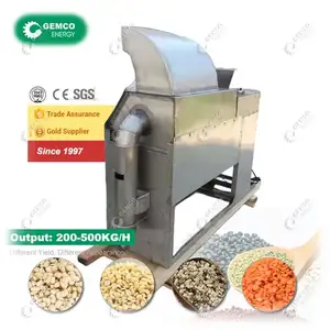 Space-Saving Maize Rice Wheat Corn Black Gram Pea Peeling Machine for Dry Wet Dehulling Dehusking Millet Lentil Broad Bean