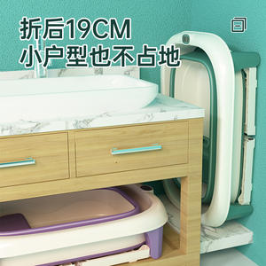 WOW Bañera Plegable para Bebé de 19 cm, Diseño Compacto para Espacios Pequeños, Multifuncional con Medición de Temperatura - Product Image 1