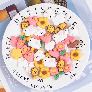 Accessoires en résine, autocollants 3D mignons de dessin animé (lapin, fleur, cœur) pour coques de téléphone et bouteilles d'eau, à coller avec de la colle crème DIY - Product Image 4