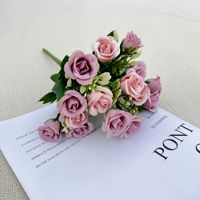 Bouquet de mini-roses artificielles en soie de haute qualité, écologiques, de la marque Jade Horizon, pour la décoration intérieure/extérieure, mariage, maison