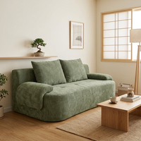 Canapé modulaire sectionnel 2 places en tissu, design moderne, capitonné, avec coussins en éponge compressée de haute qualité, pour villa et appartement