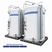 Réservoir de stockage cryogénique d'occasion 1m³ 2m³ 3m³ 5m³ 10m³ Microbulk Compact Horizontal Isolé sous vide Meilleur prix