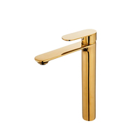 Robinet Mitigeur Moderne Monocommande pour Lavabo de Salle de Bain, Finition Chromée Polie et Or en Option, Eau Chaude et Froide, pour Lavabo à Poser - Vente Flash